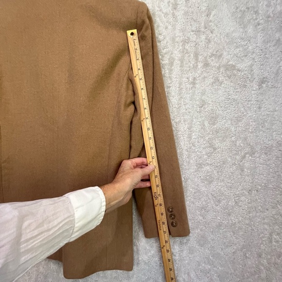 Brooks Brothers Tan Womens Camel Hair Wool Blazer Sz 8 Button Career Office Work - Picture 13 of 15